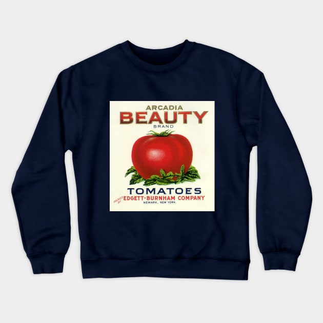 Vintage Arcadia Beauty Fruit Crate Label Crewneck Sweatshirt by MasterpieceCafe